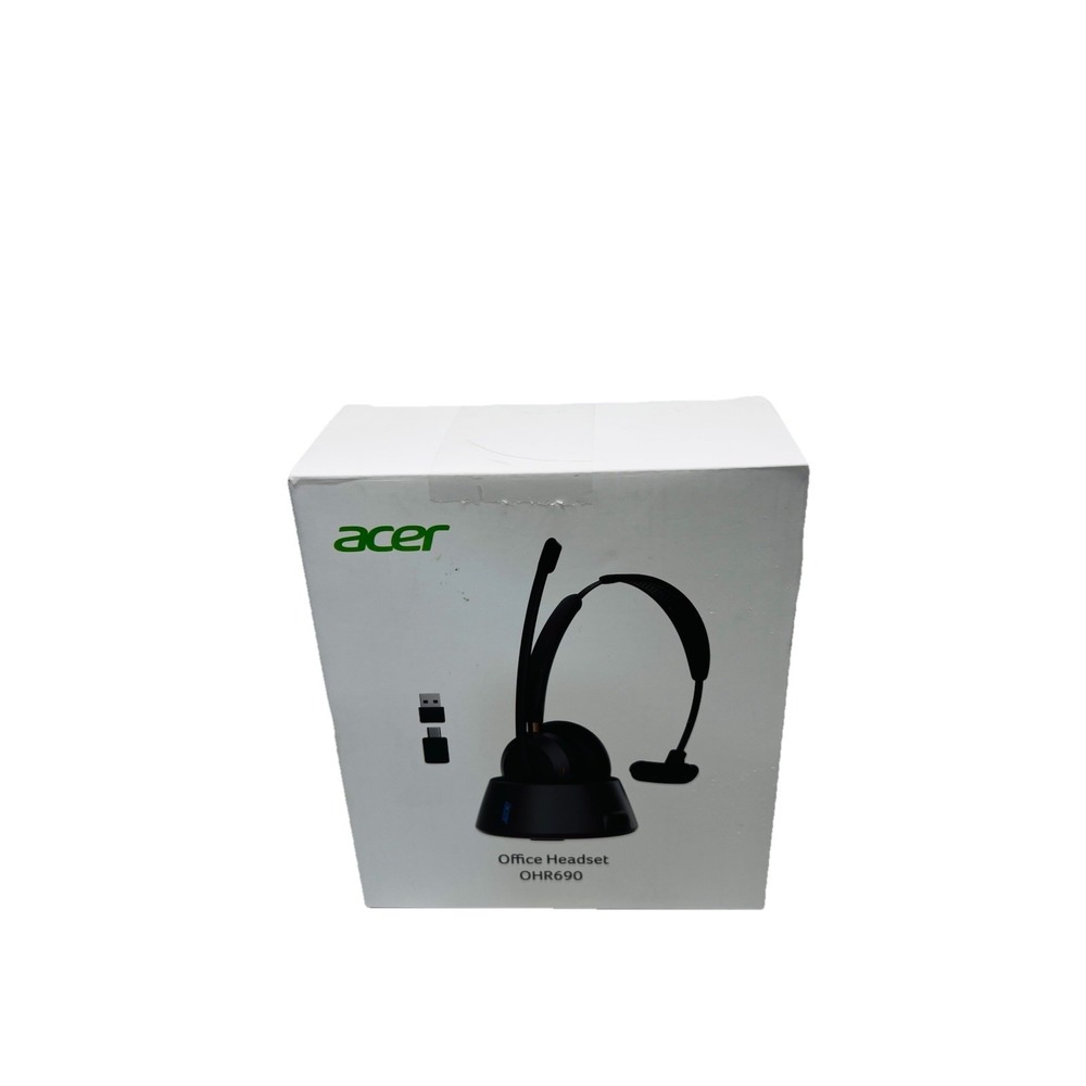 Acer‎ OHR690 Wireless UHF Single-Ear Headband Headset w/ Boom Mic, USB, Black